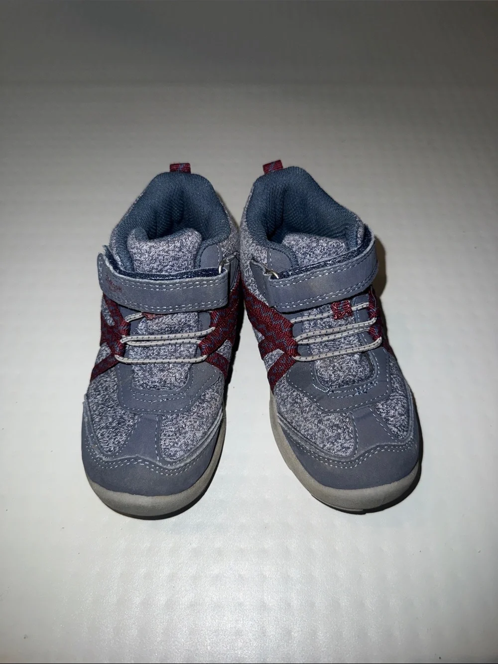 OshKosh B'gosh Gray and Burgundy Toddler Sneakers
